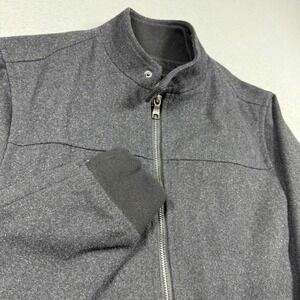 Gap Mens Full Zip Bomber Jacket Charcoal Gray Wool Blend Mock Neck Small